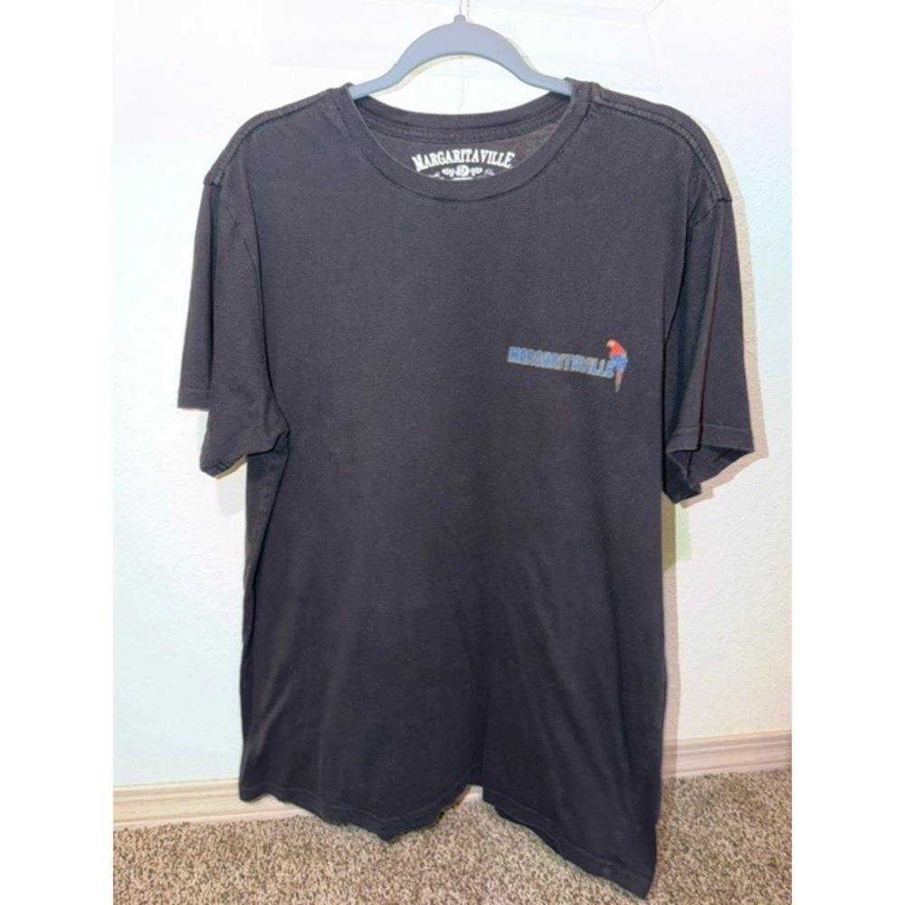 Margaritaville Mens It's 5 O'Clock Somewhere Parrot Graphic T-Shirt Black Large